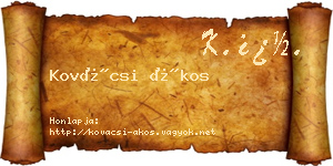 Kovácsi Ákos névjegykártya